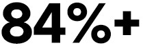 84%+
