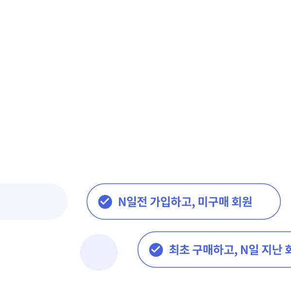 자동반복 N일전 가입하고, 미구매 회원 조건의 추가